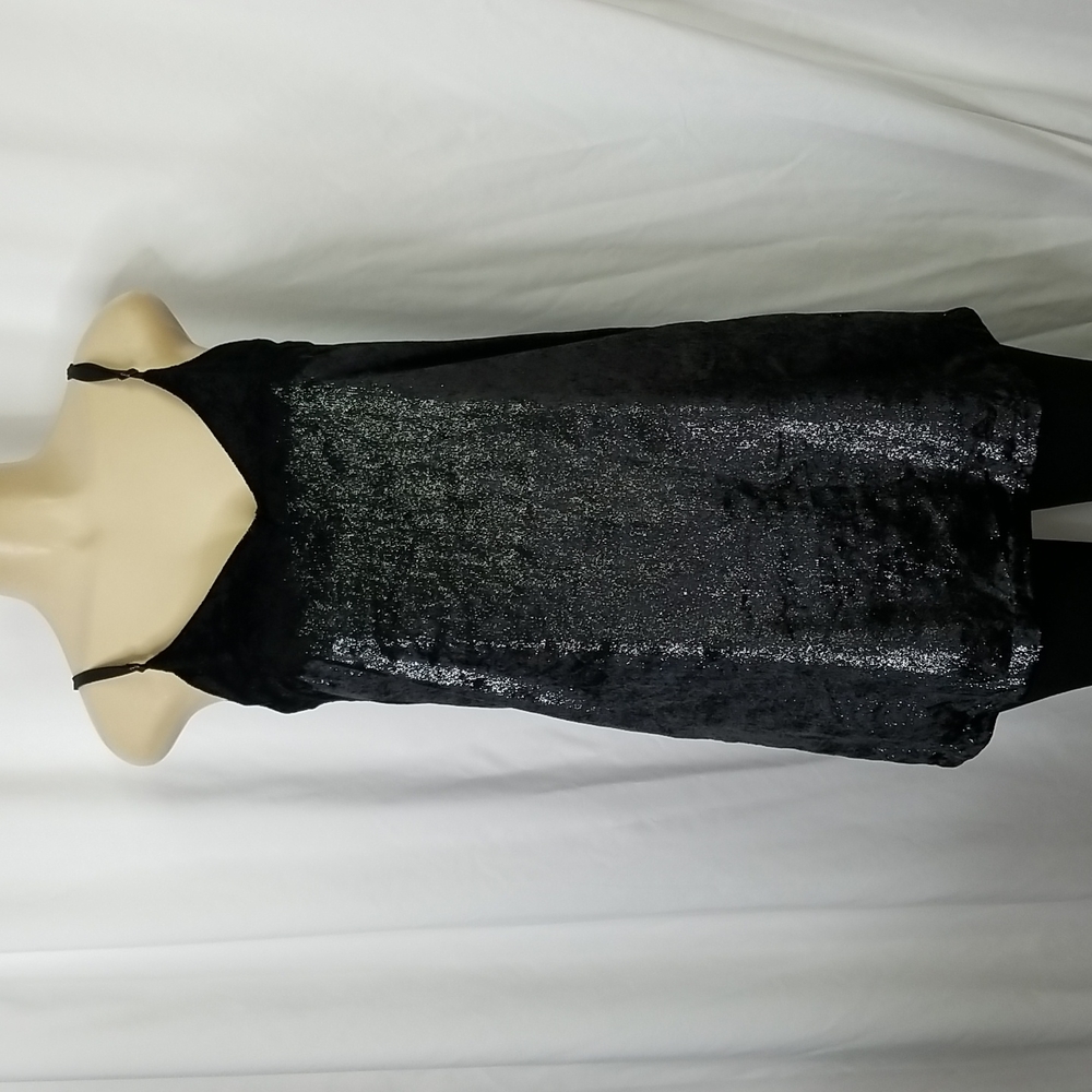 MINK PINK BLACK SHIMMER V -NECK TANK TOP SIZE SMALL